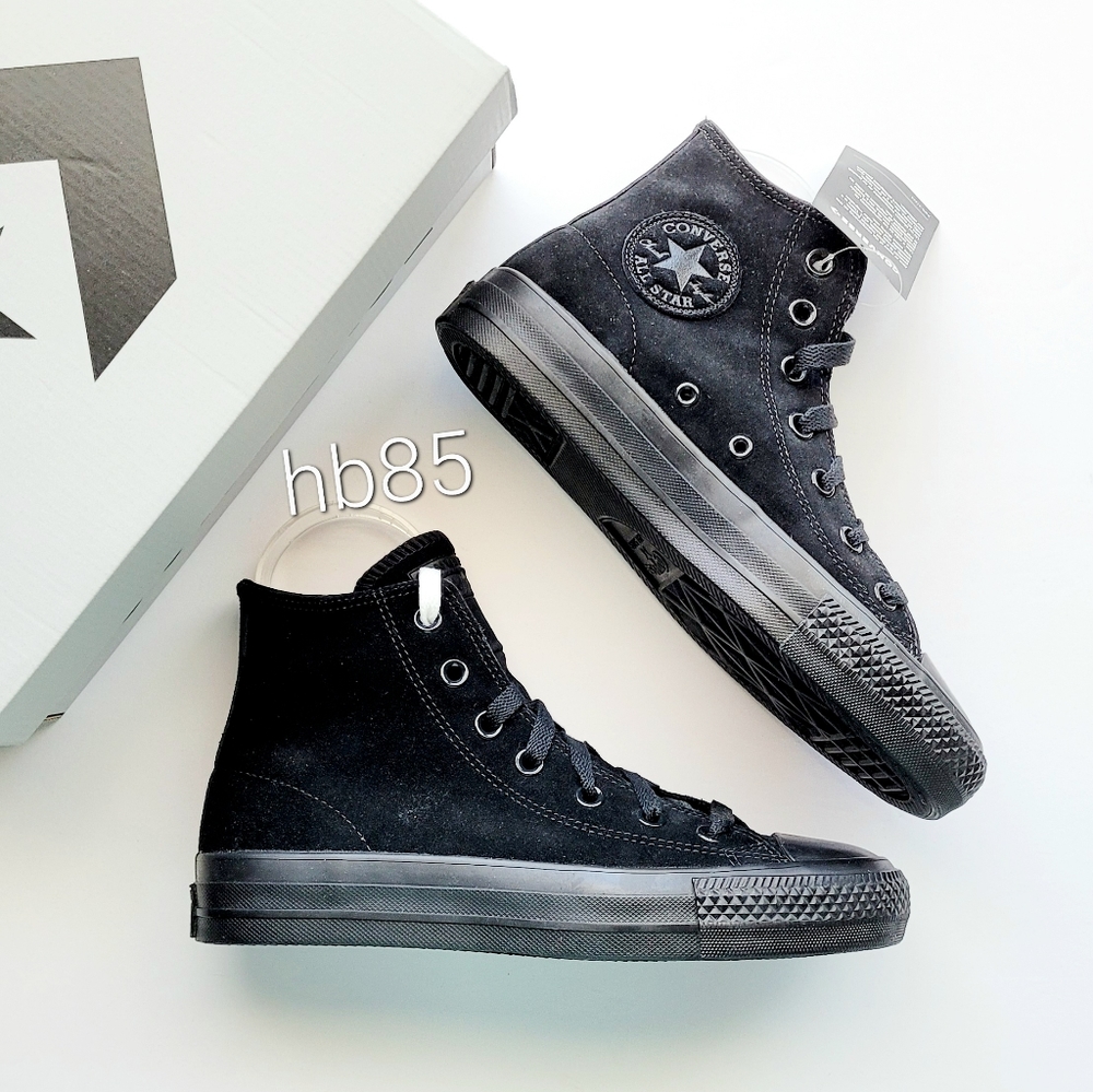 Converse CTAS Pro Hi 'Triple Black' Suede Men's 5 Women's 7